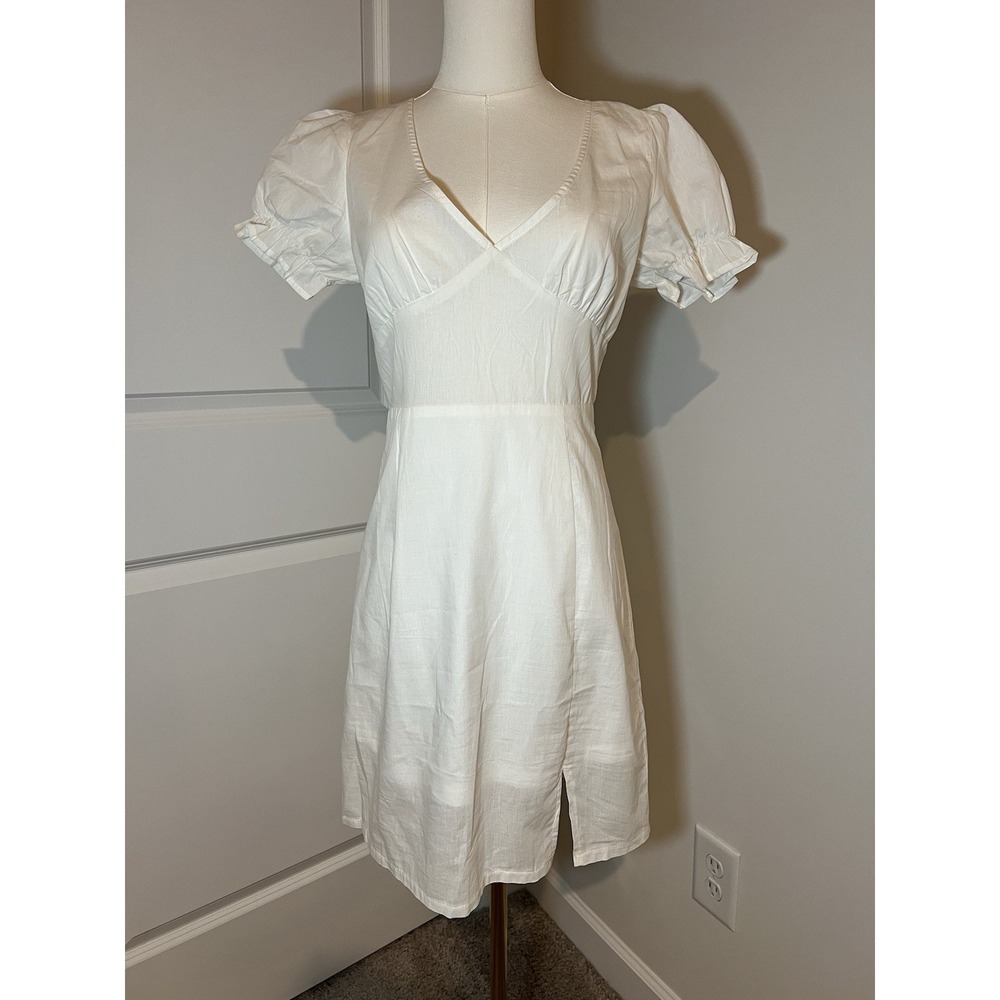 Women's White Babydoll Dress Size S/4 Coquette, Preppy, Cottage
